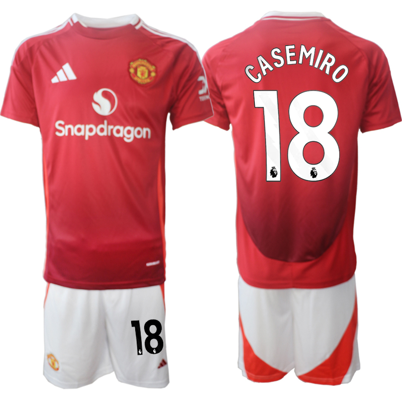 Men 2024-2025 Club Manchester United home Red #18 Soccer Jersey->manchester united jersey->Soccer Club Jersey